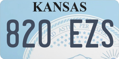 KS license plate 820EZS