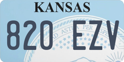 KS license plate 820EZV