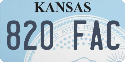 KS license plate 820FAC