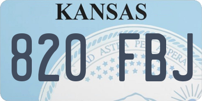 KS license plate 820FBJ