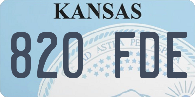 KS license plate 820FDE