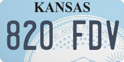 KS license plate 820FDV