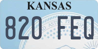 KS license plate 820FEQ