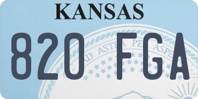 KS license plate 820FGA