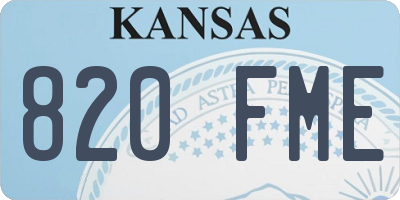 KS license plate 820FME