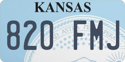 KS license plate 820FMJ