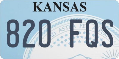 KS license plate 820FQS