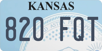 KS license plate 820FQT