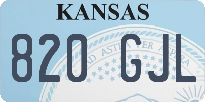 KS license plate 820GJL