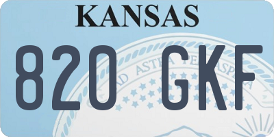 KS license plate 820GKF
