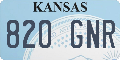KS license plate 820GNR