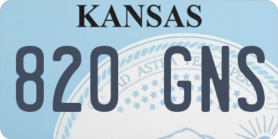 KS license plate 820GNS