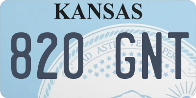 KS license plate 820GNT