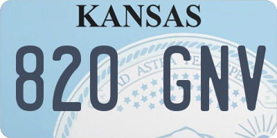 KS license plate 820GNV