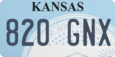 KS license plate 820GNX