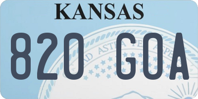 KS license plate 820GOA