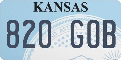 KS license plate 820GOB
