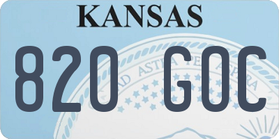 KS license plate 820GOC