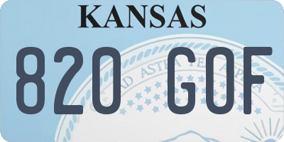 KS license plate 820GOF