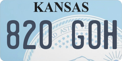 KS license plate 820GOH