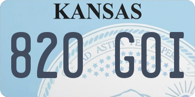 KS license plate 820GOI