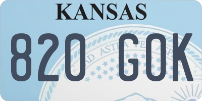 KS license plate 820GOK