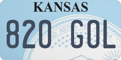 KS license plate 820GOL