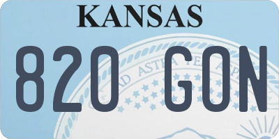 KS license plate 820GON