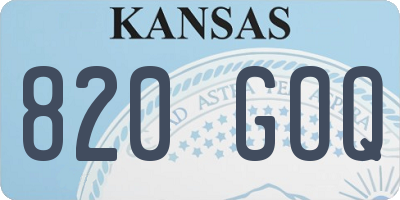 KS license plate 820GOQ