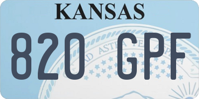 KS license plate 820GPF