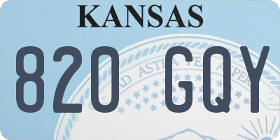 KS license plate 820GQY