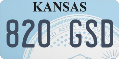 KS license plate 820GSD