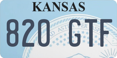 KS license plate 820GTF