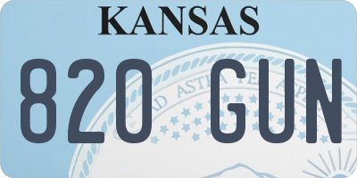 KS license plate 820GUN