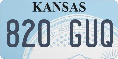 KS license plate 820GUQ