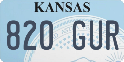 KS license plate 820GUR