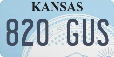 KS license plate 820GUS