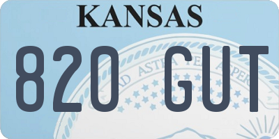 KS license plate 820GUT