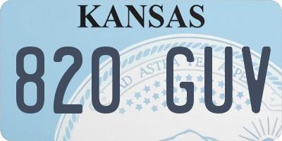 KS license plate 820GUV