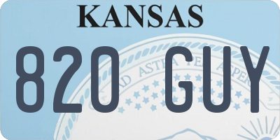 KS license plate 820GUY