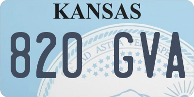 KS license plate 820GVA