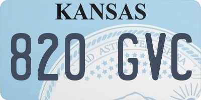 KS license plate 820GVC