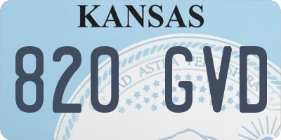 KS license plate 820GVD