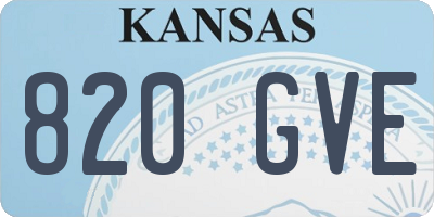 KS license plate 820GVE