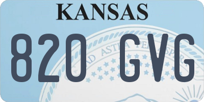 KS license plate 820GVG
