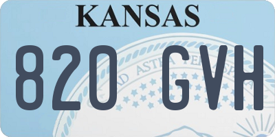 KS license plate 820GVH