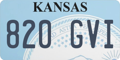 KS license plate 820GVI