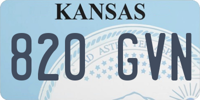 KS license plate 820GVN