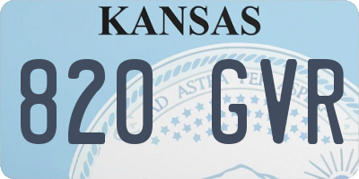 KS license plate 820GVR