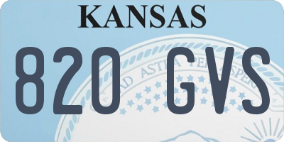KS license plate 820GVS